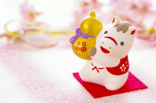 縁起物の可愛らしい午年の置き物 午年,馬,干支の写真素材