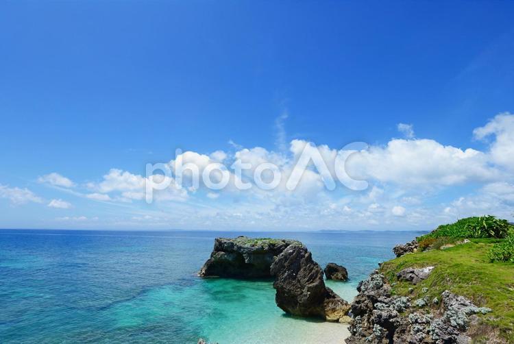 沖縄　美しい海　無人島 日本,沖縄,海の写真素材