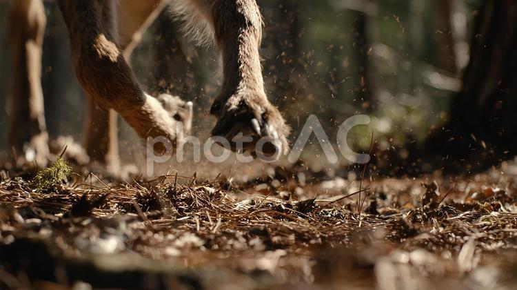 森の散歩、犬の躍動 犬,足,走るの写真素材
