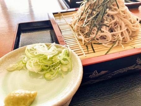 ざるそば　薬味と一緒に ざるそば,蕎麦,麺の写真素材
