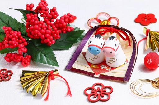 お正月や年賀状のイメージ素材(午年) 年賀状,お正月,午年の写真素材