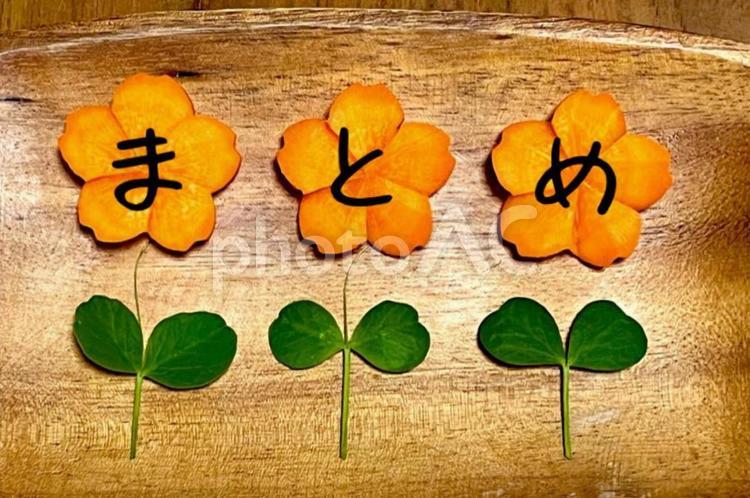 にんじんのお花　まとめ まとめ,題字,文字入りの写真素材