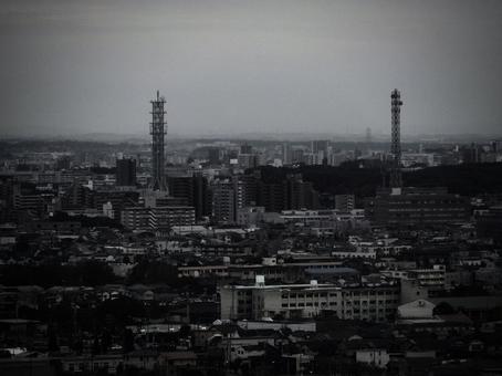 Photo, cityscape, sky, overlooking, 