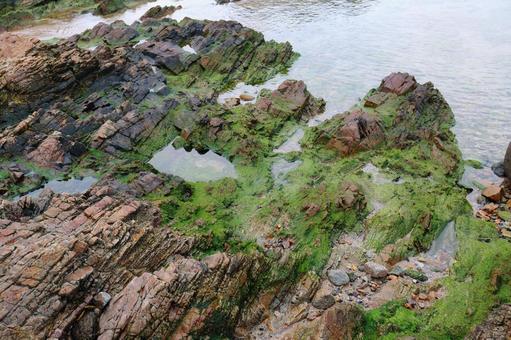 糸島市大口海岸ー露出した花崗閃緑岩05 糸島市,大口海岸,地層の写真素材