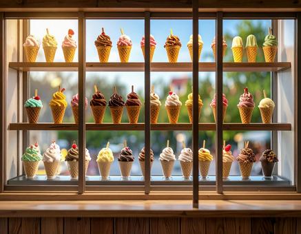 アイスクリームディスプレーの写真