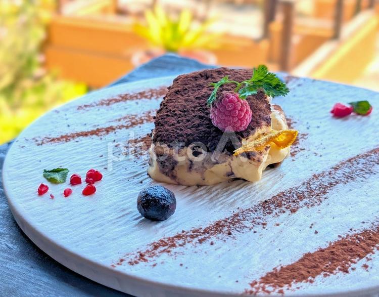 イタリア料理店のティラミス ティラミス,デザート,スイーツの写真素材