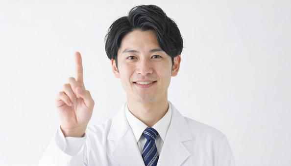 指をさす医者 指をさす医者の写真