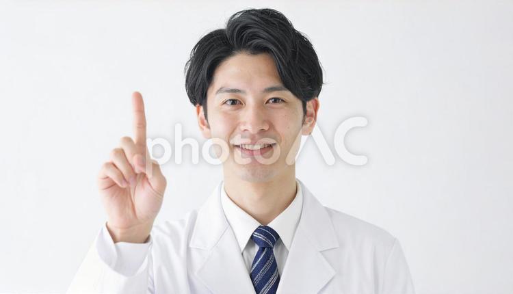 指をさす医者 人物,ミドル,指をさすの写真素材
