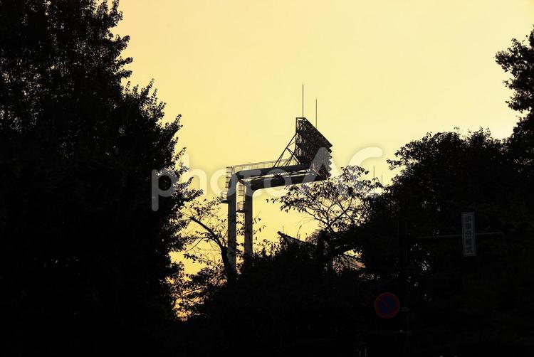 夕暮れ時の野球場 野球場,明治神宮野球場,神宮球場の写真素材