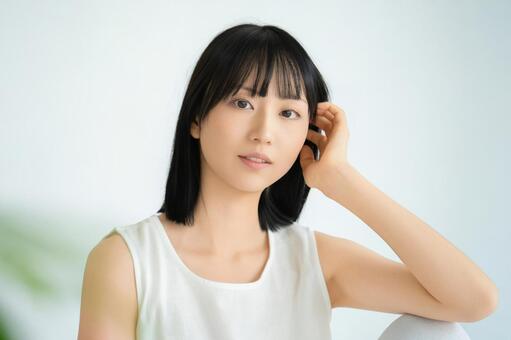 若い女性の美容イメージ 女性,美容,笑顔の写真素材