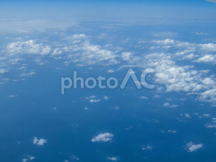 上空から見た雲 雲,飛行機,空の写真素材