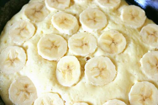 バナナホットケーキ作り バナナホットケーキ作りの写真