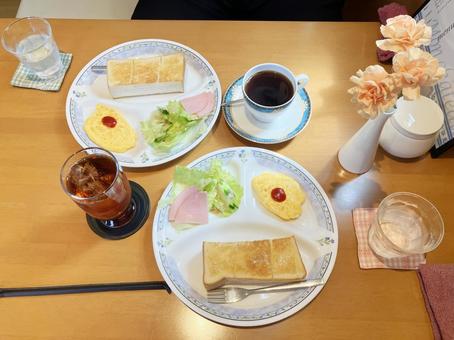 カフェのモーニングセット カフェのモーニングセット カフェ,喫茶店,モーニングの写真素材