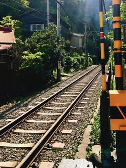 江ノ島 江ノ電の線路 江ノ島 江ノ電の線路 江ノ島,江ノ電,線路の写真素材