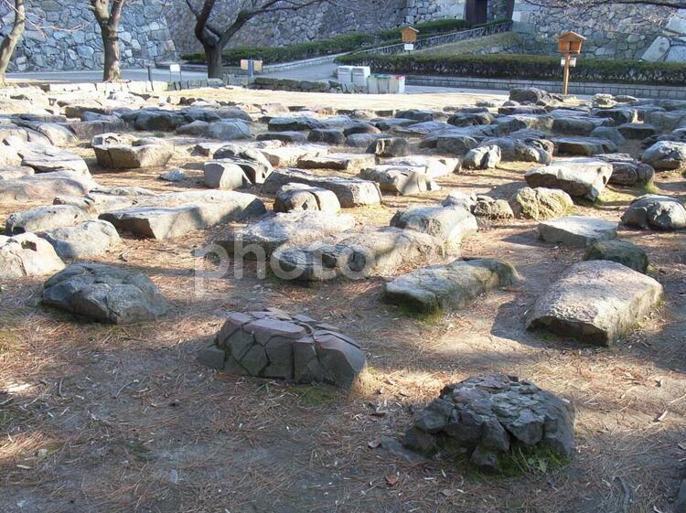 名古屋城天守台礎石 名古屋城の写真素材