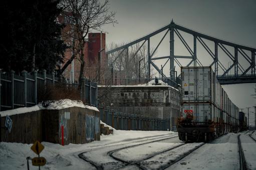 Montreal Bridge and train, JPG