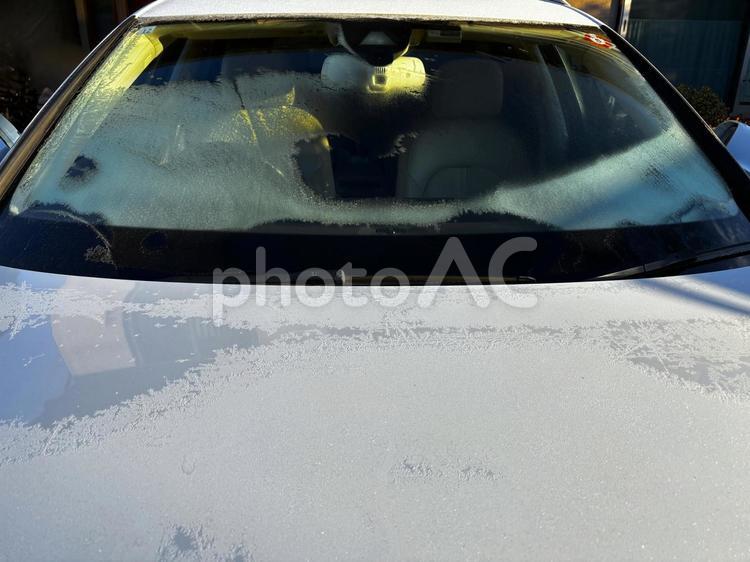 凍り付いた車のフロントガラス 凍り付く,フロントガラス,凍るの写真素材