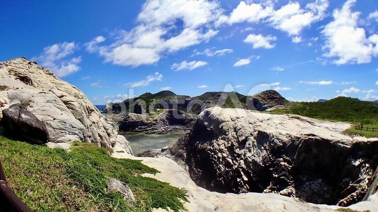 渡嘉敷島の阿波連岬の遊歩道から見た風景 阿波連,岬,園地の写真素材