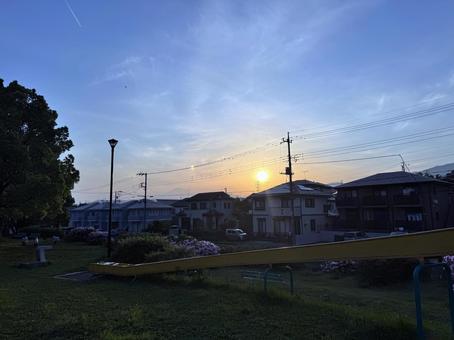 夕日のこうぼうふじみ公園 夕日のこうぼうふじみ公園の写真