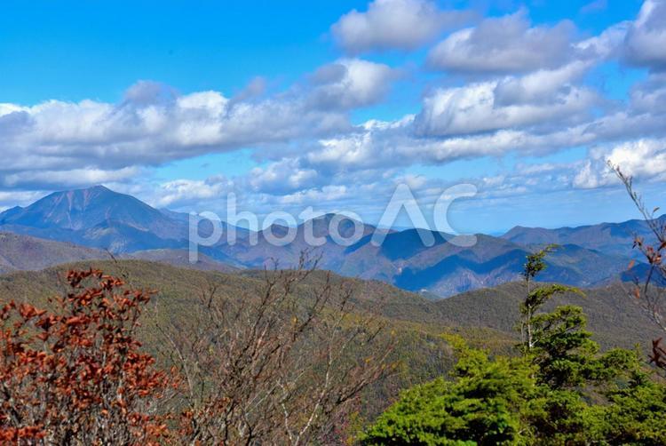 秋の袈裟丸山（栃木足尾） 秋,紅葉,山の写真素材