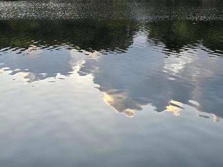 水面の雲 水面の雲の写真