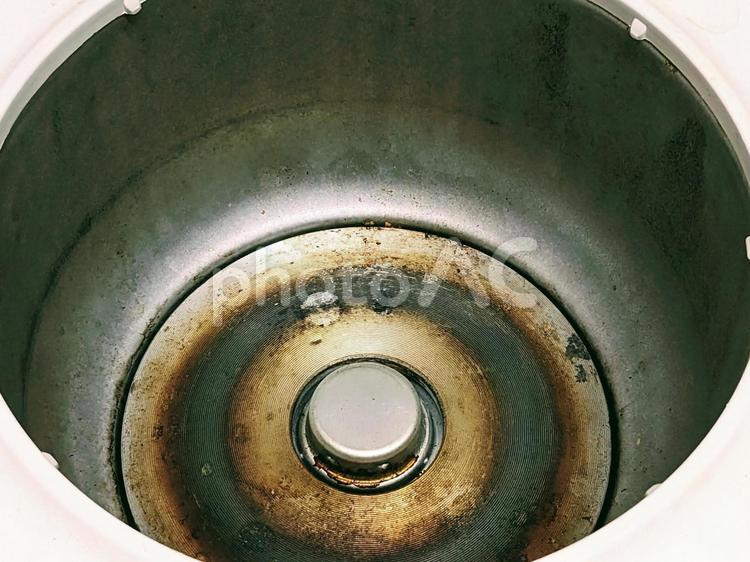 使い込んだ炊飯器の底 炊飯器,底,使い込んだの写真素材