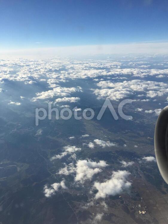 飛行機上空からの眺め 空,風景,旅の写真素材