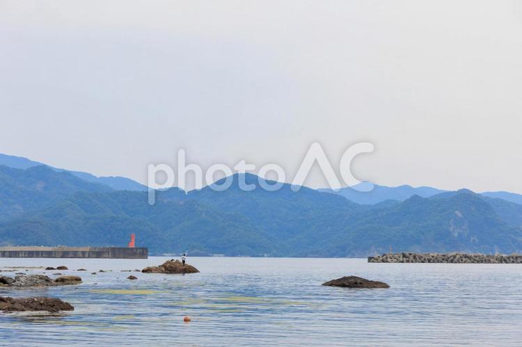 昼間のかえる島周辺の海 かえる島,蛙,島の写真素材