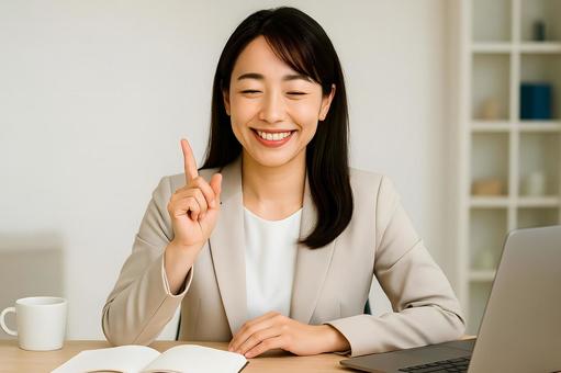 納得の女性の写真