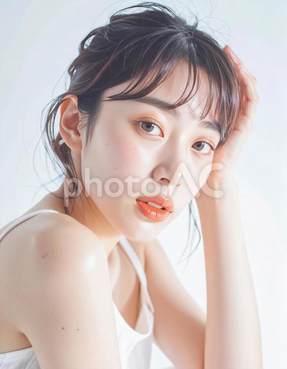 若い女性の美容ポートレイト写真 女性,モデル,ポートレートの写真素材