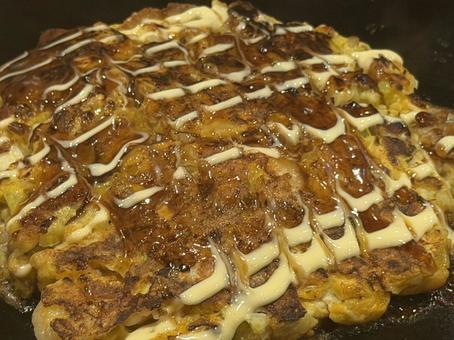 ランチ お好み焼き,粉物,美味しいの写真素材