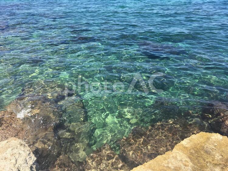 南イタリアの海 美しい海,海水浴,海水の写真素材