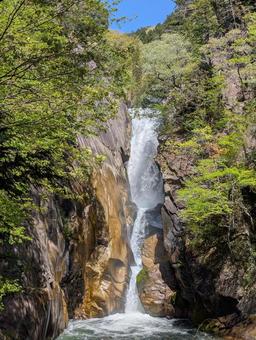 Photo, sengju waterfall, shinkyō gorge, waterfall, 