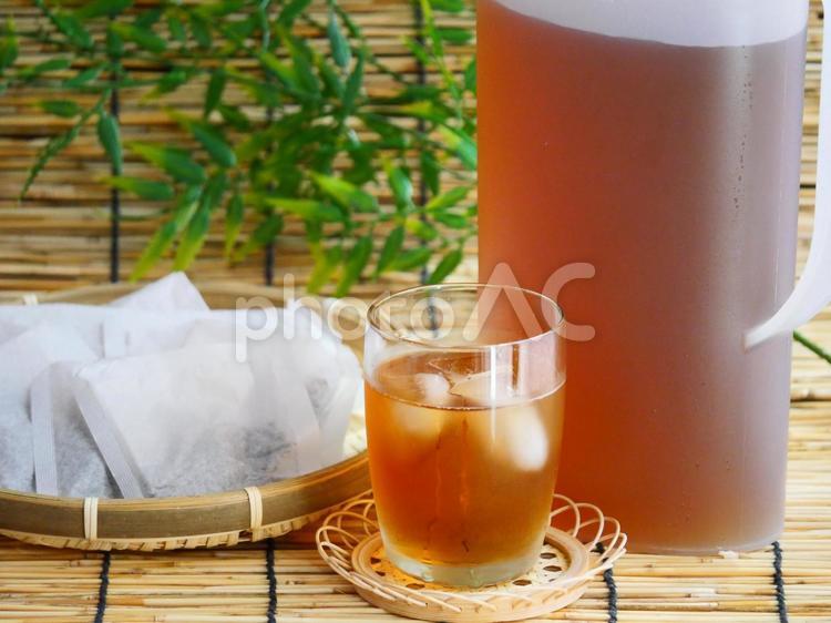 夏の麦茶.3 夏の麦茶.3 麦茶,麦茶パック,夏の写真素材