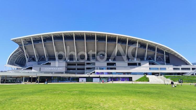 【広島県】エディオンピースウィング広島 スタジアム,競技場,広島の写真素材