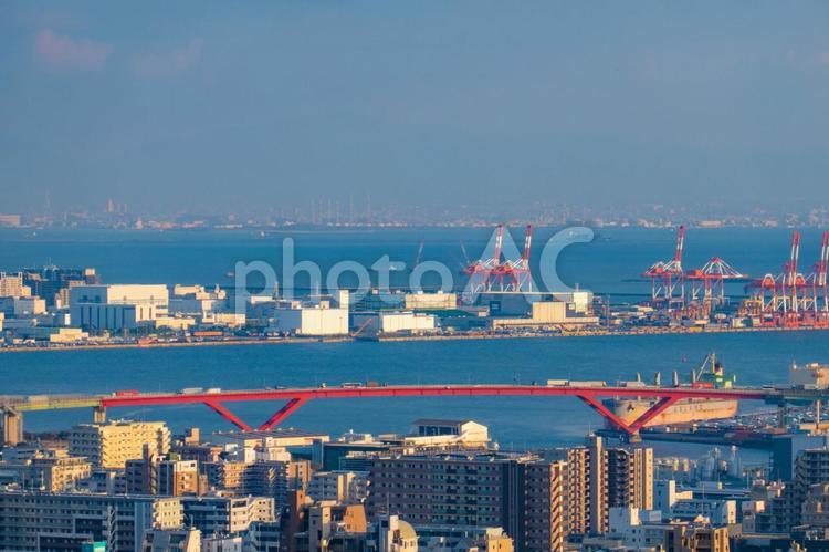 神戸の街並み 青空,建物,空の写真素材