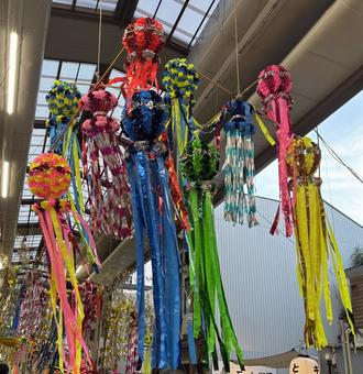 商店街の七夕祭りのオーナメント 商店街の七夕祭りのオーナメント 名古屋,名古屋市,夏祭りの写真素材