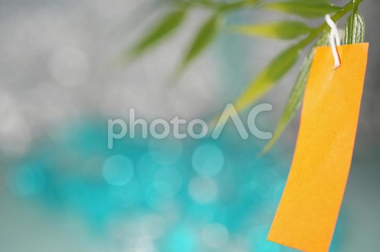 七夕飾りと天の川 七夕,七夕飾り,笹の葉の写真素材