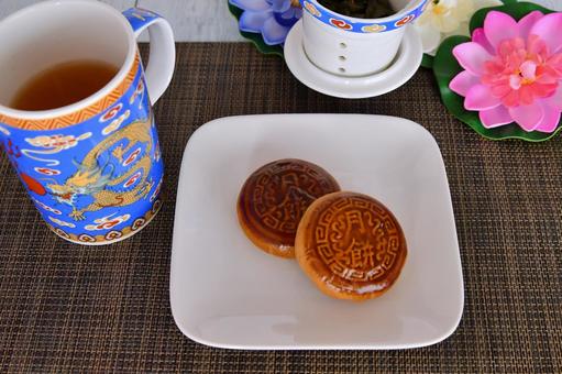 月餅 月餅 月餅,中華菓子,餡子の写真素材