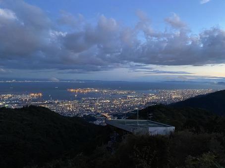 山からの展望 山からの展望 展望,展望台,夕方の写真素材