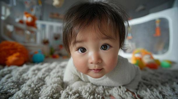 子供部屋でハイハイする赤ちゃん 02 子供部屋でハイハイする赤ちゃん 02の写真