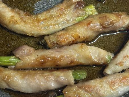 アスパラの肉まき アスパラの肉まき アスパラ,肉まき,肉巻きの写真素材