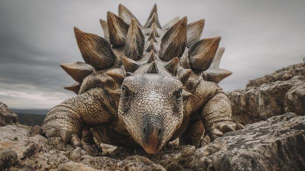 岩場のステゴサウルス3の写真