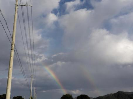 ダブルレインボー ダブルレインボー,虹,七色の写真素材