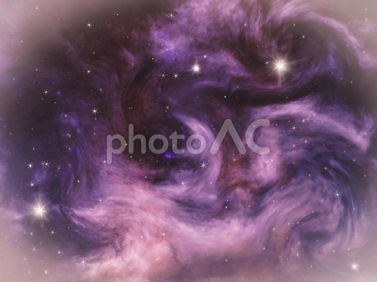 紫の雲と星 星,天体,宇宙の写真素材