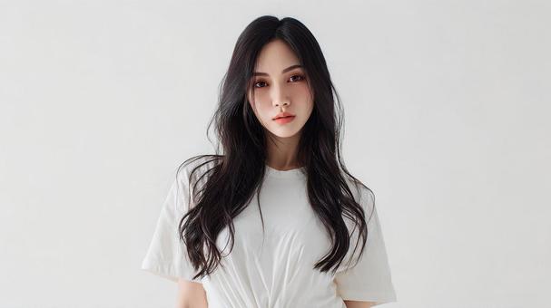 ロングヘアのアジア人女性 ロングヘアのアジア人女性の写真