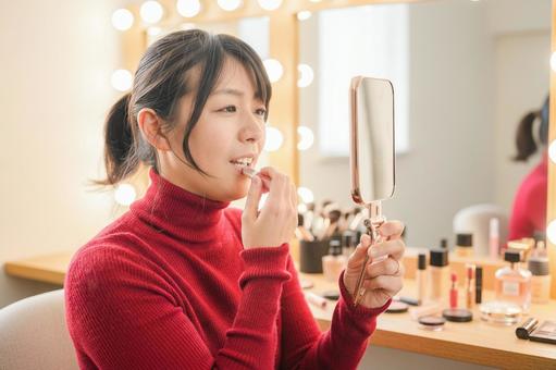 化粧する女性 女性,若い女性,美人の写真素材
