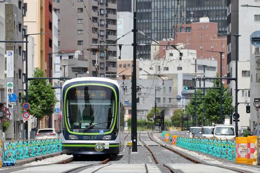 広島電鉄、新たに開業した区間 広島電鉄,駅前大橋ルート,電停の写真素材