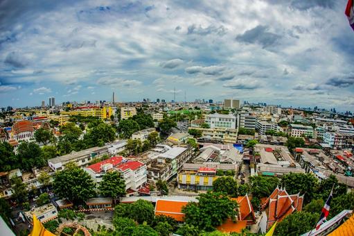 バンコクの広がる景色 バンコクの広がる景色 パノラマ,バンコク,タイの写真素材