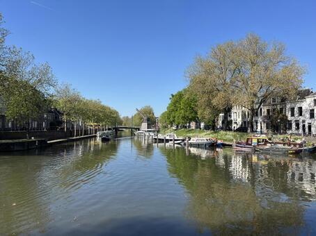 ユトレヒト ユトレヒト,オランダ,運河の写真素材
